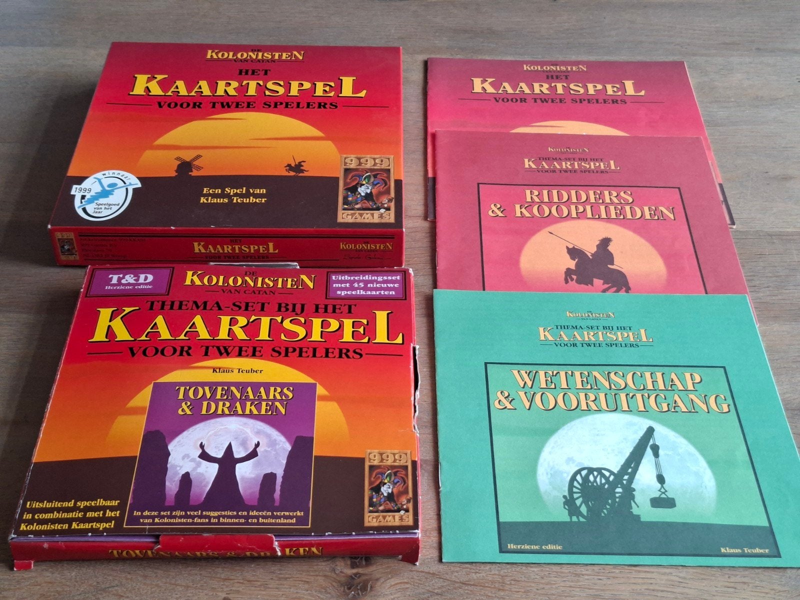 Kolonisten van Catan Kaartspel 2 spelers + 3 uitbreidingen, Ophalen of Verzenden