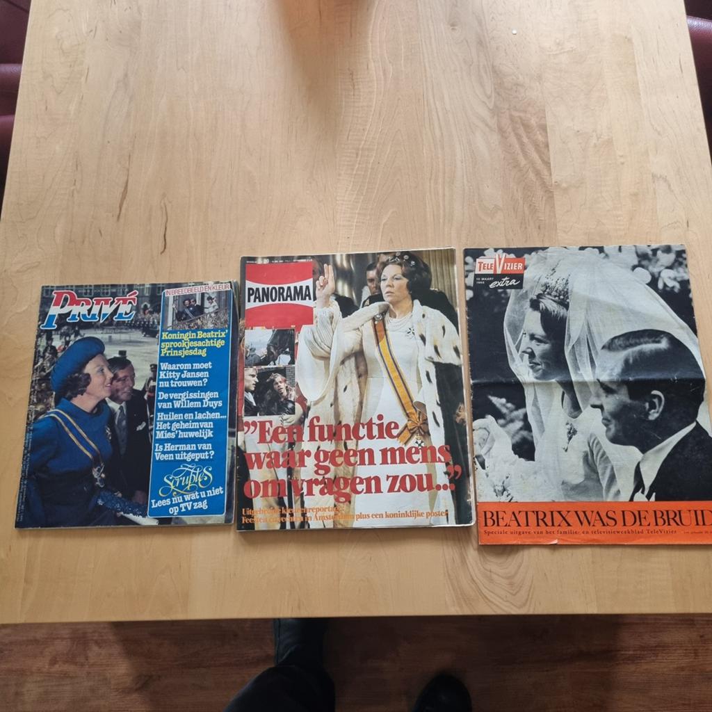 3x Oude Tijdschriften: Privé, Panorama, Televizier (Beatrix), Ophalen of Verzenden, Gelezen, Gossip of Showbizz