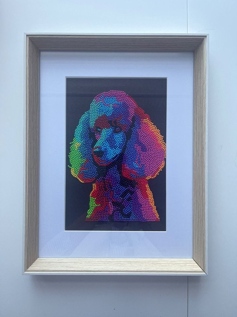 Diamond Painting Hond kleurrijk – Inclusief mooie lijst, Minder dan 50 cm, Oorspronkelijke maker, Nieuw, Ophalen of Verzenden