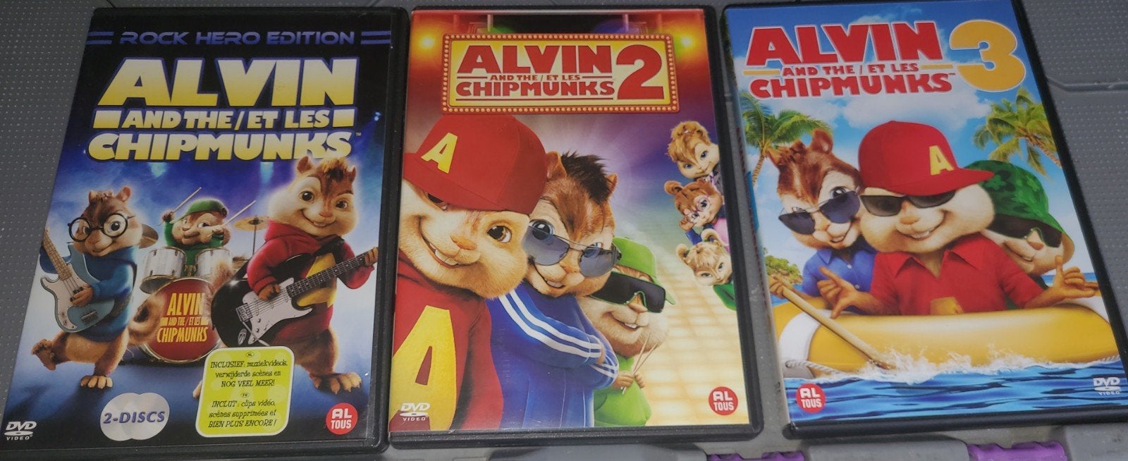 Alvin and the Chipmunks DVD Collectie (Deel 1, 2 en 3), Gebruikt, Animatie, Verzamelbox, Alle leeftijden
