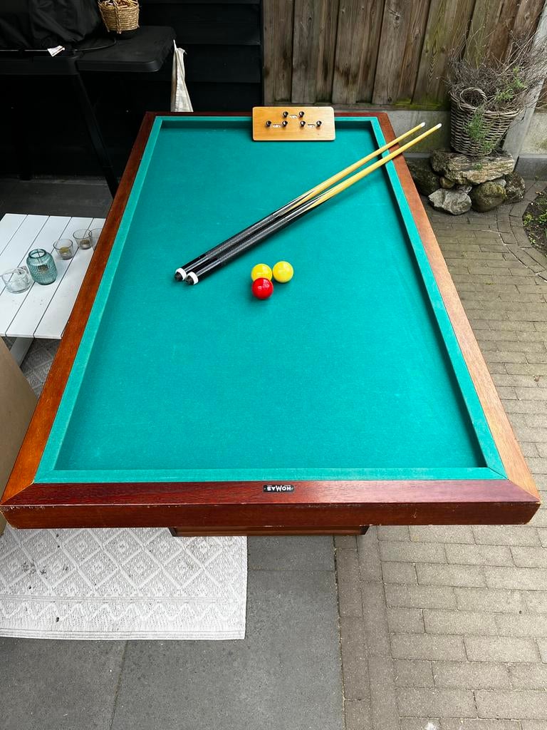 Homas biljarttafel compleet met accessoires, Sport en Fitness, Biljarten en Poolen, Ophalen, Gebruikt, Biljarttafel