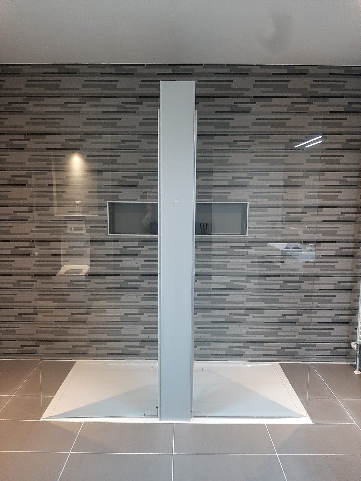 Luxe villeroy&boch squareo walk-inn douchecombinatie, Ophalen of Verzenden, Gebruikt, Glas, Douche