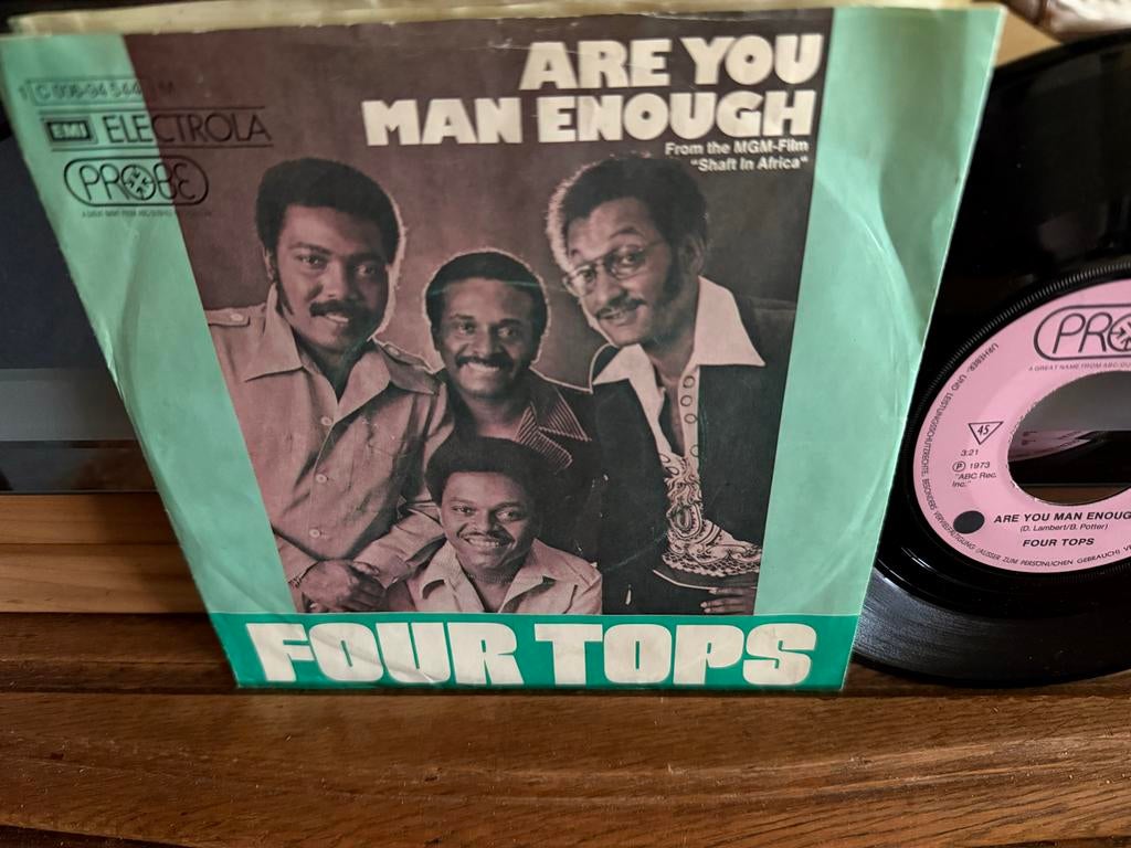 Four Tops - Are You Man Enough (Single, 1973), Cd's en Dvd's, Vinyl Singles, Zo goed als nieuw, Originele persing, Single, 1970 - 1979