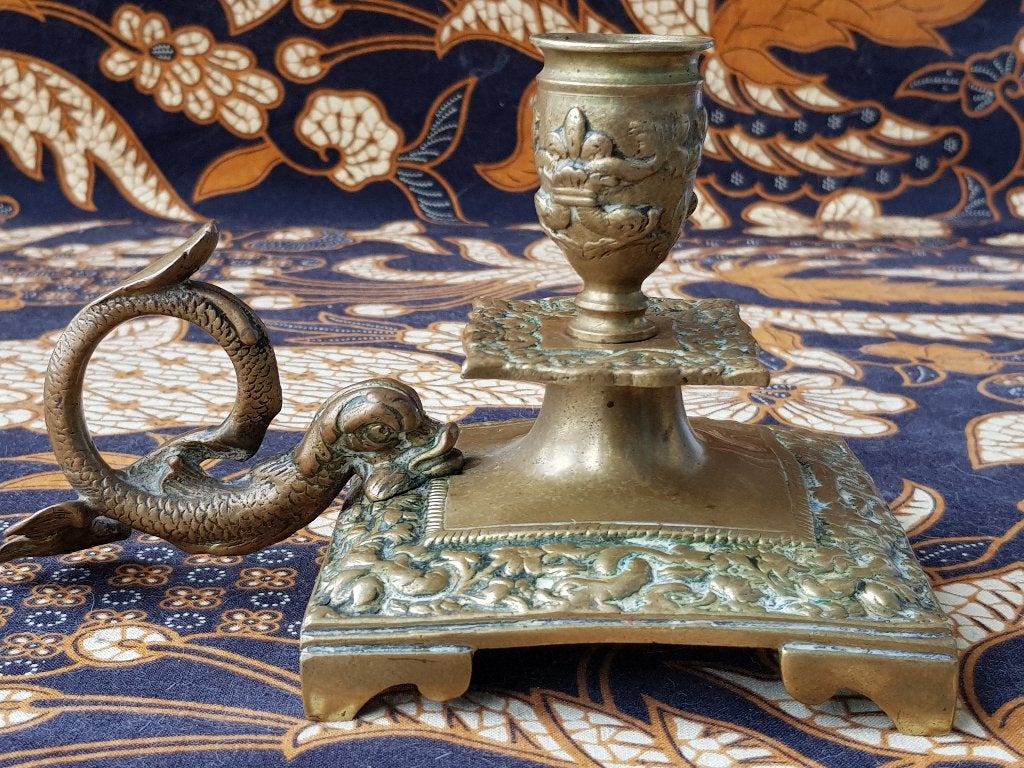 Mooie zware antieke bronzen blaker uit Engeland 17 cm. 1860., Antiek en Kunst, Ophalen of Verzenden, Koper of Brons