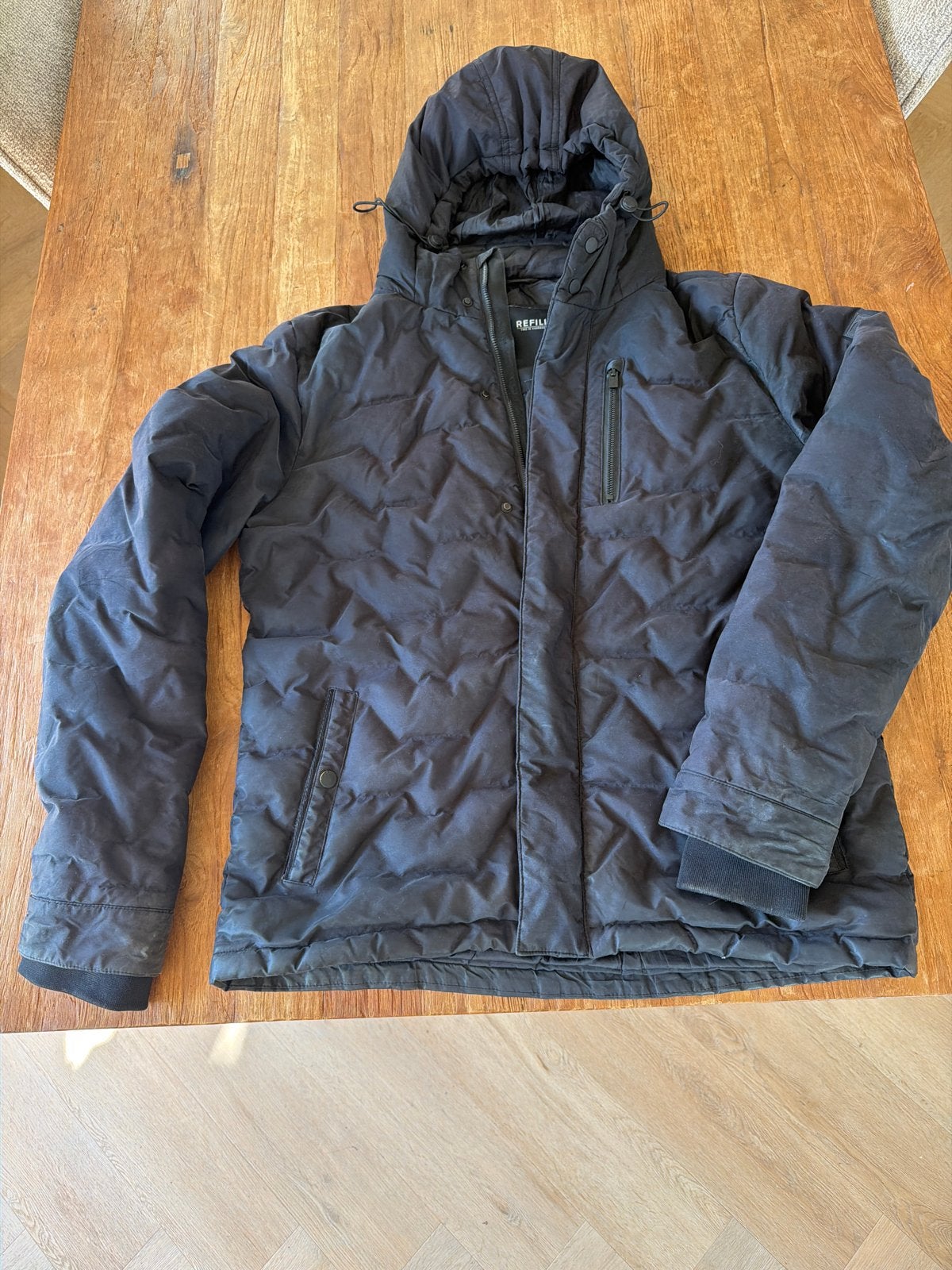 Refill Heren/jongens winterjas zwart maat XL, Ophalen of Verzenden, Gedragen, Maat 56/58 (XL), Zwart