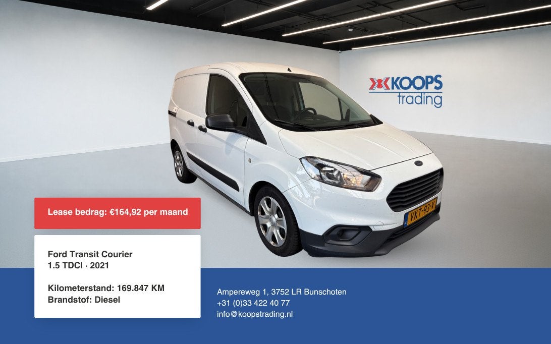 Ford Transit Courier Transit Courier 1.5 TDCI 75pk Ambiente, Auto's, Voorwielaandrijving, Euro 6, 1261 kg, Origineel Nederlands