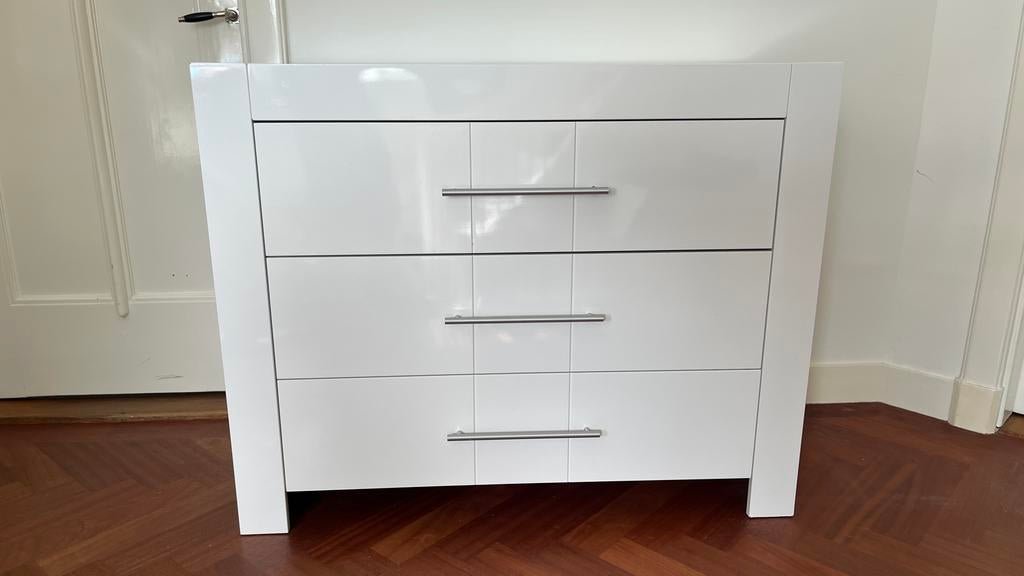 Bopita Commode/ladenkast in Wit Hoogglans, Kinderen en Baby's, Kinderkamer | Commodes en Kasten, Ophalen, Gebruikt, 50 tot 70 cm