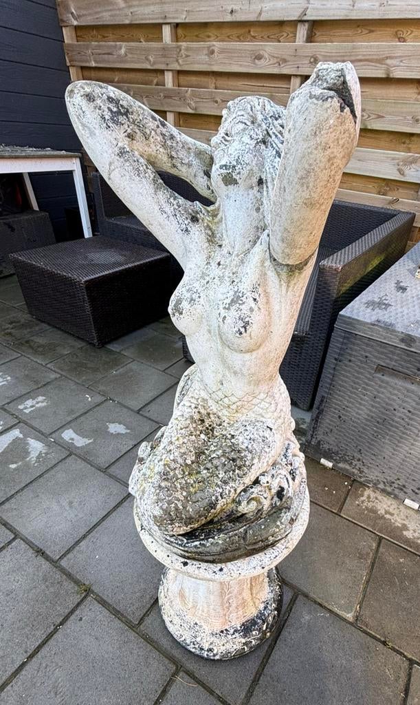 Zeemermin standbeeld met voet, Ophalen, Zo goed als nieuw