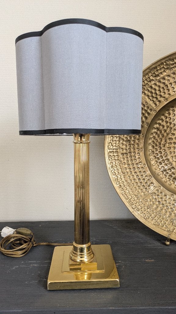 Grote goudkleurige tafellamp, Gebruikt, Goud, 38 cm, Met schakelaar