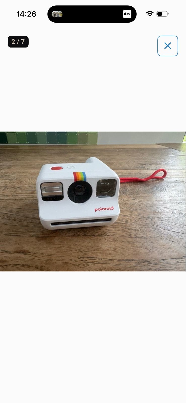 Polaroid Go Instant Camera Generatie 2 - regenboogstrip, Ingebouwde flitser, Instant camera, Ophalen of Verzenden, Zo goed als nieuw