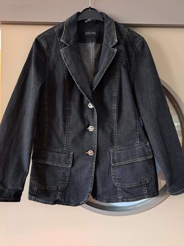 Gerry Weber, jasje, blazer, jeans, 44/46, stretch, Kleding | Dames, Grote Maten, Zwart, Ophalen of Verzenden, Zo goed als nieuw