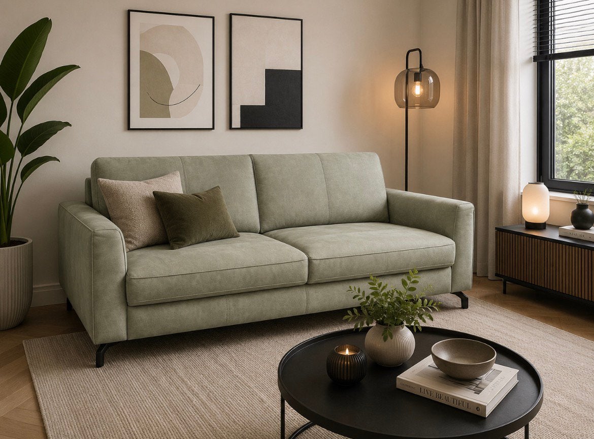 Bank Bankstel, Groen, Lounchebank izgst 180 en 190 cm TOP, Ophalen, 150 tot 200 cm, Tweepersoons, 75 tot 100 cm