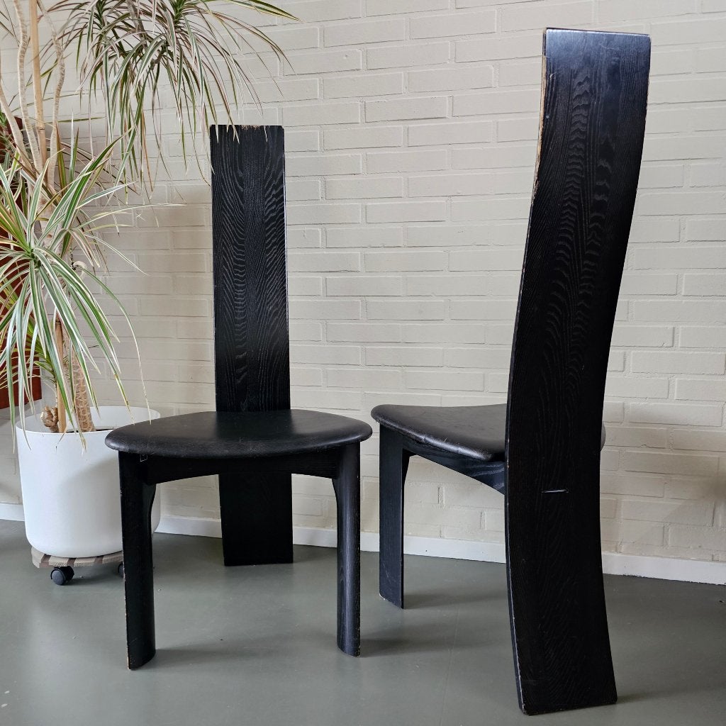 set 'Iris' stoelen Tranekaert Furniture Deens design jr 80, Gebruikt, Twee, Zwart, Ophalen of Verzenden