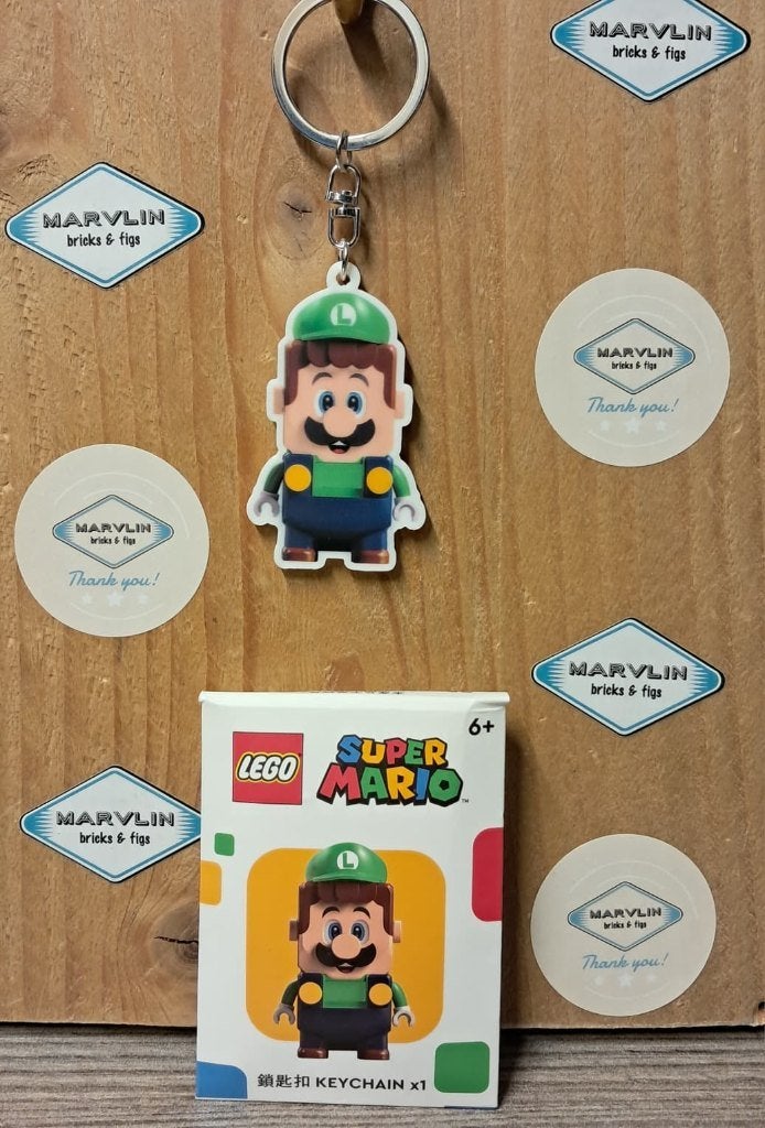 LEGO Super Mario, Luigi, sleutelhanger (nieuw), Compleet, Overige thema's, Lego, Nieuw