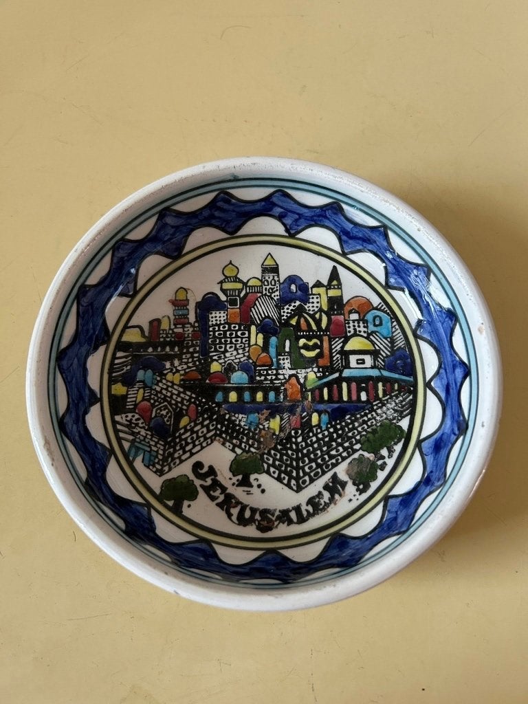 Handgeschilderd keramiek schaaltje Jeruzalem, Antiek en Kunst, Ophalen of Verzenden