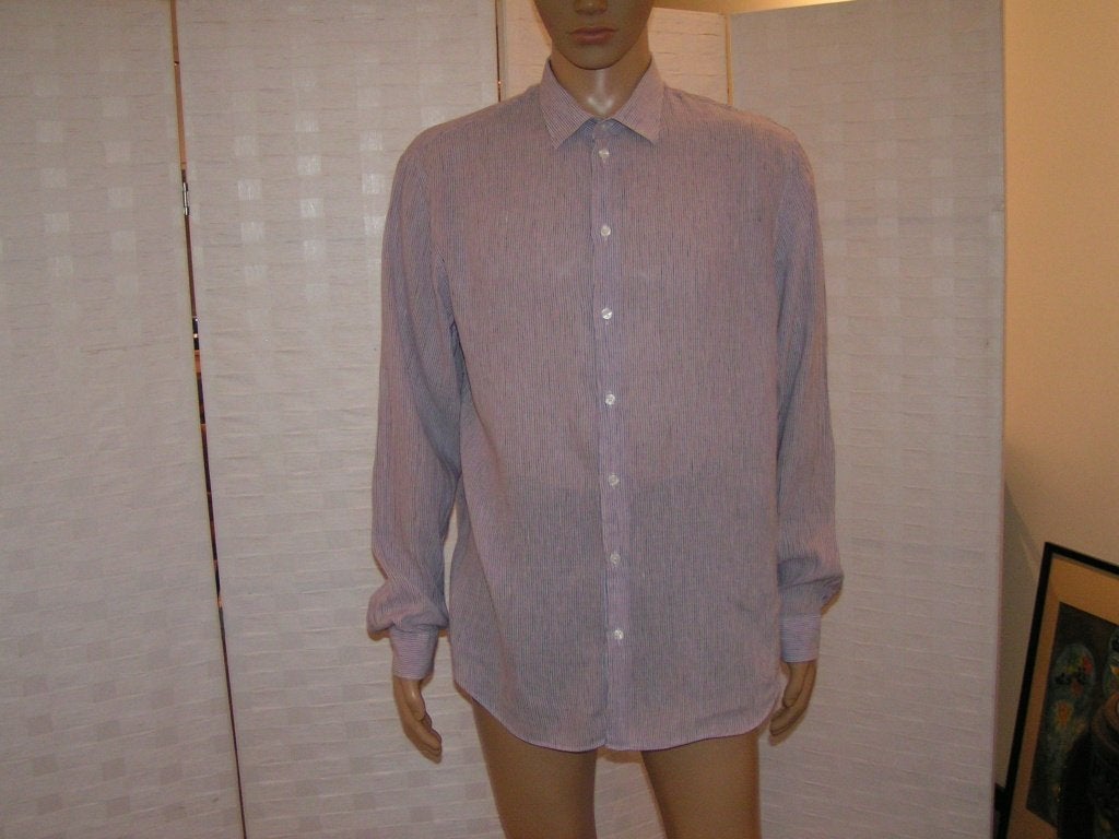 ARMANI COLLEZIONI linen overhemd,Mt XL alsnieuw, Tweedehands, Overige kleuren, Tweedehands, Ophalen of Verzenden