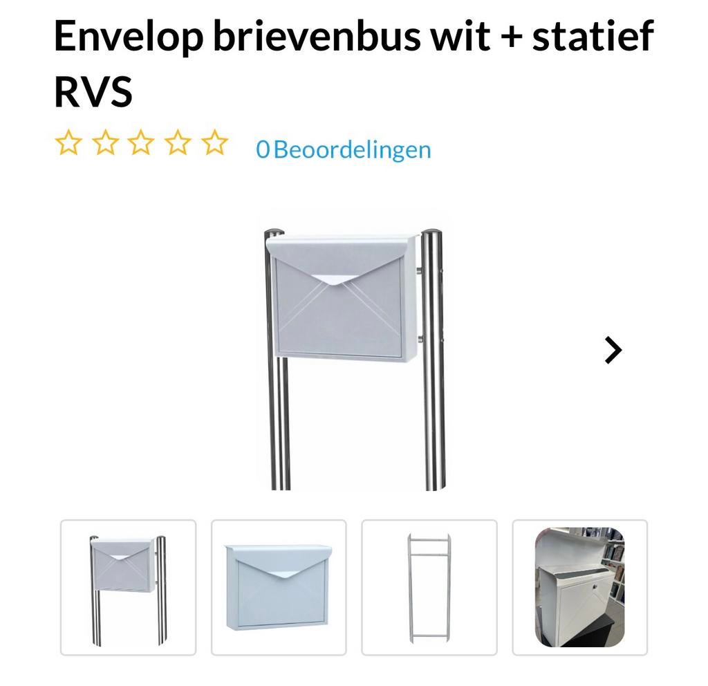 Brievenbus op palen - silver - enveloppe - nieuw, Tuin en Terras, Ophalen, Nieuw, Staande brievenbus