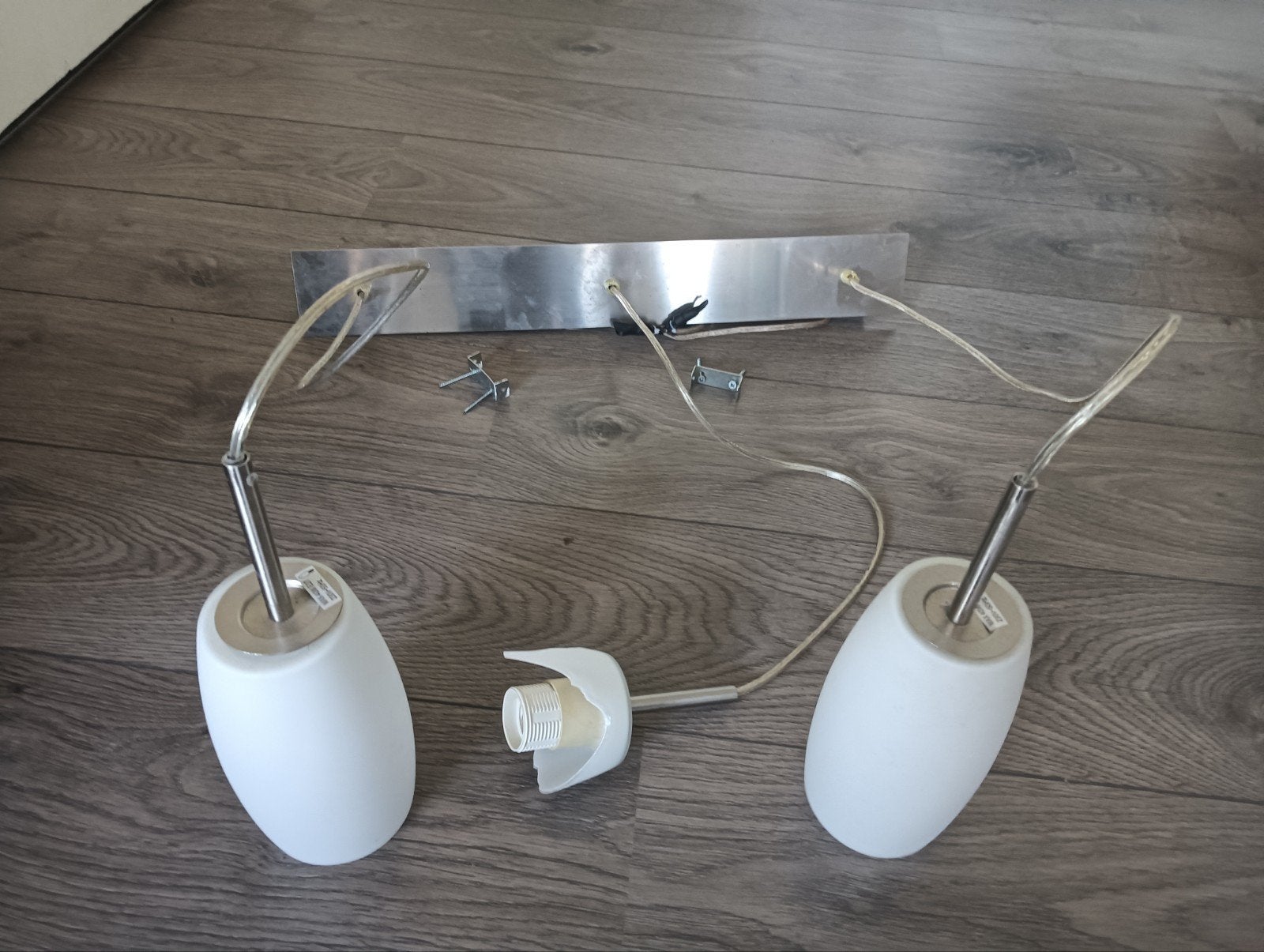 Hanging Lamp - 3 lights (broken), Ophalen, Gebruikt, E27 (groot), Glas