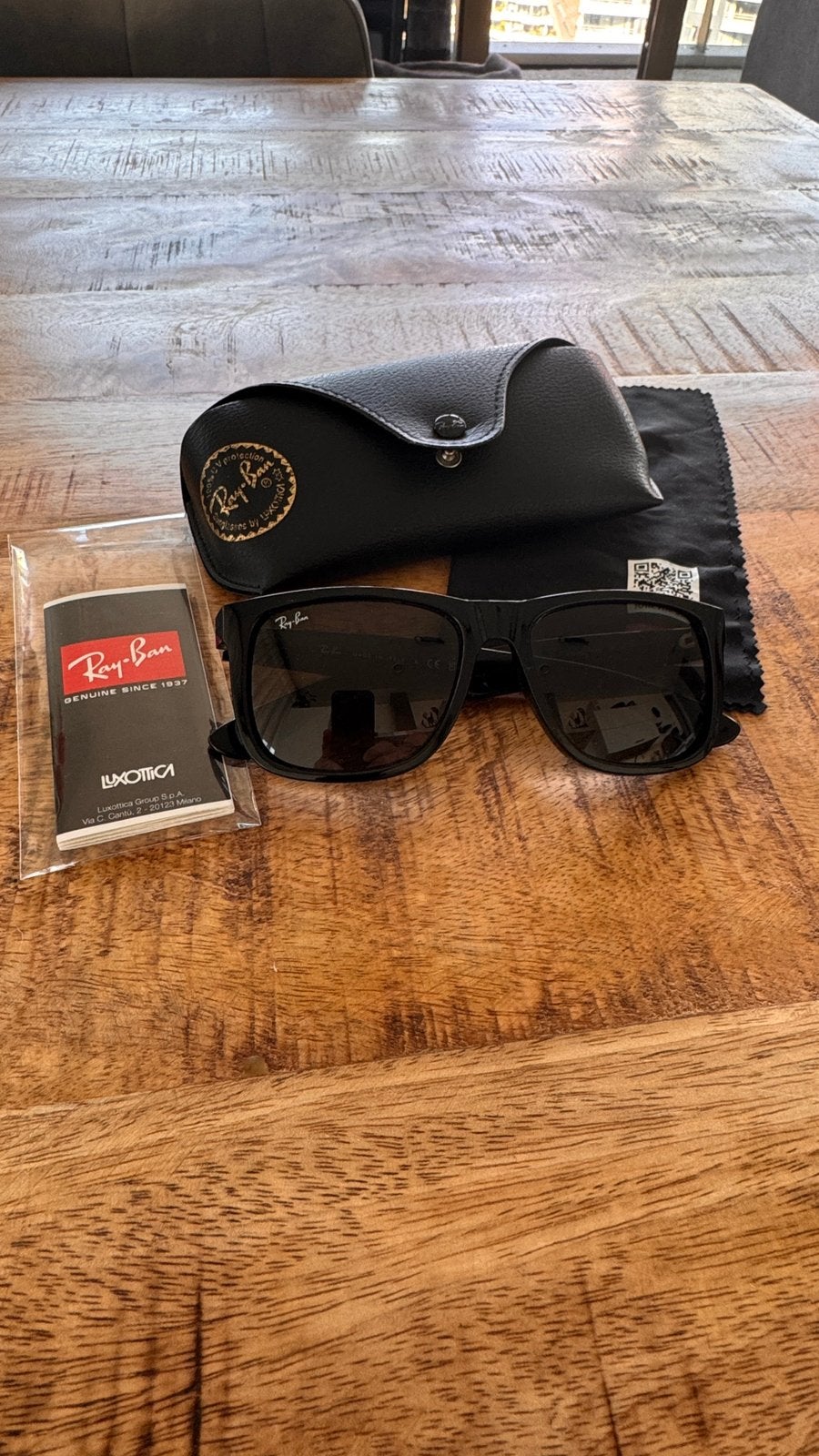 Justin Rayban zonnebril, Zonnebril, Verzenden, Zwart, Nieuw