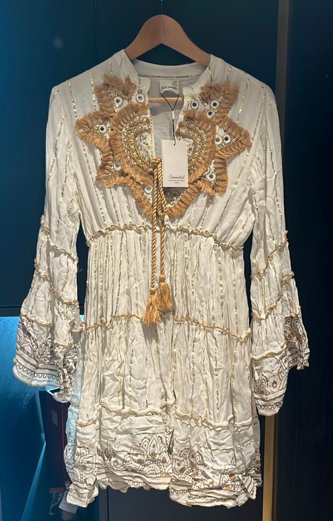 Nieuw (met kaartje): Ibiza Stijl Jurk - Siya - Maat Unica, Maat 38/40 (M), Wit, Nieuw, Ophalen of Verzenden