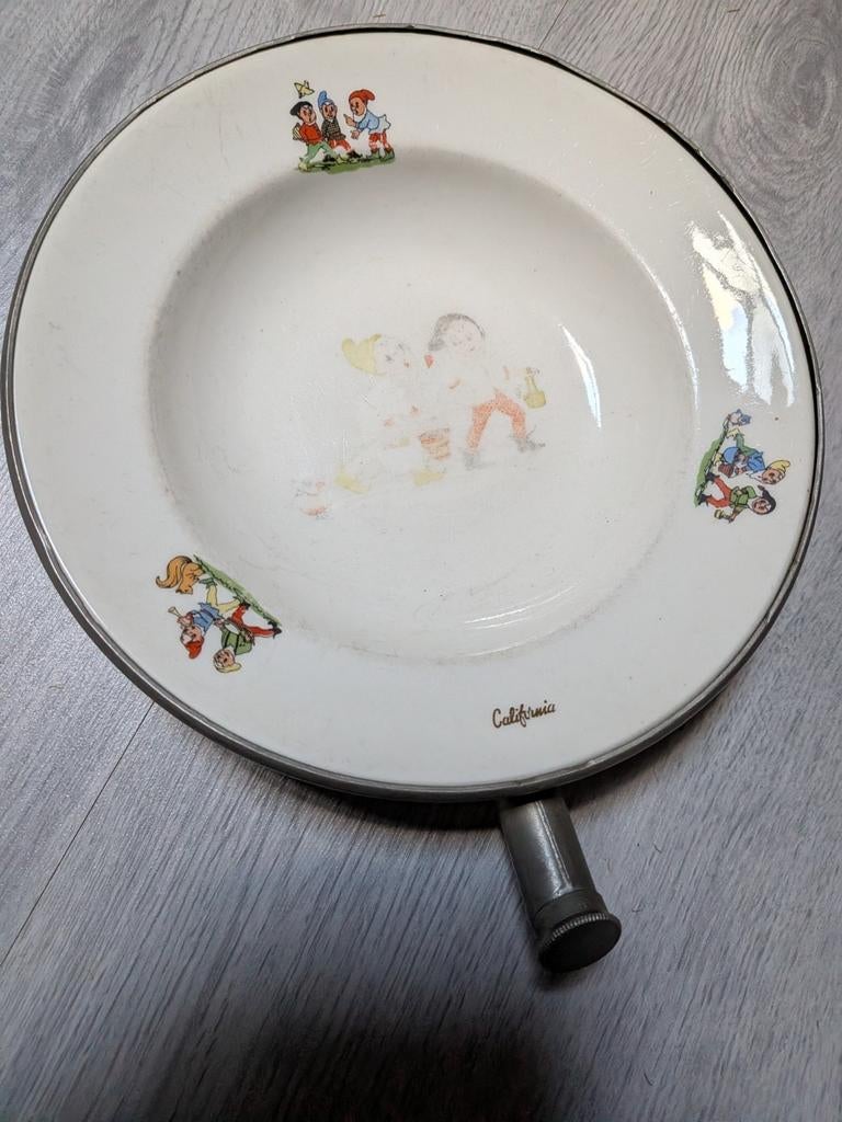 Warmwater kinder bordje. Brocante/vintage, Antiek en Kunst, Ophalen of Verzenden