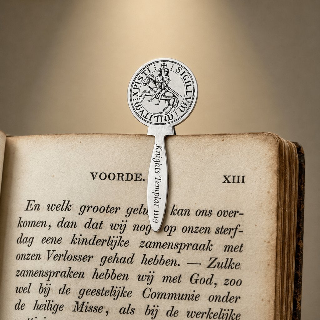 Zilveren bladwijzer Tempeliers boekenlegger, Ophalen of Verzenden, Nieuw, Religie