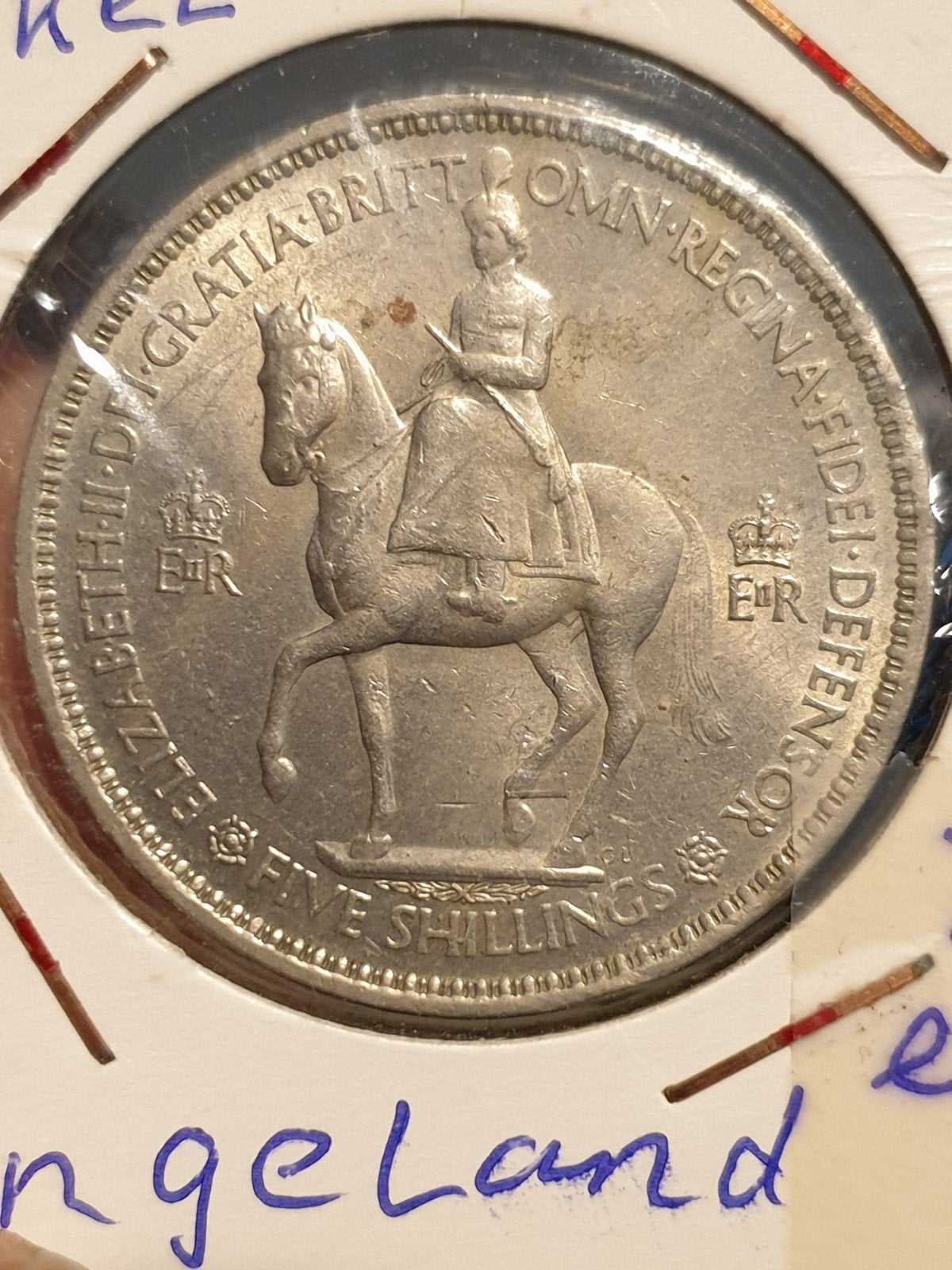 Engeland 5 shilling 1953 (18), Ophalen of Verzenden, Overige landen