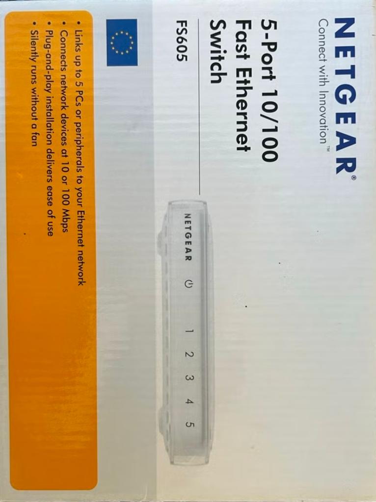 NETGEAR FS605 5-Poorts Fast Ethernet Switch, Ophalen of Verzenden, Nieuw