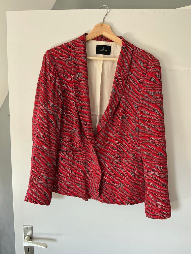 One Step Veelkleurig Colbert Rood Maat 44 Nieuwstaat, Kleding | Dames, Maat 42/44 (L), Nieuw, Ophalen of Verzenden, Jasje