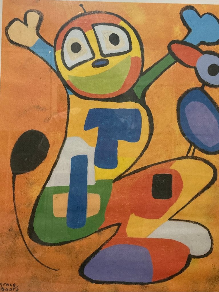 Gelimiteerde zeefdruk van CoBrA-kunstenaar Menno Baars, Gelimiteerde oplage, Ophalen of Verzenden, Abstract, Zeefdruk