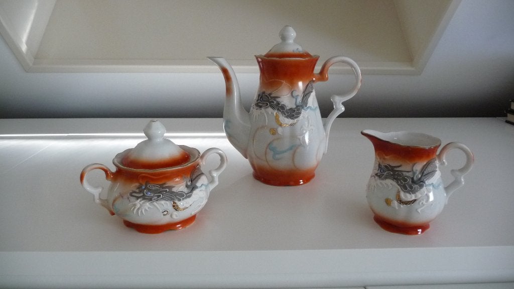 Vintage Japans draken theeservies, Ophalen of Verzenden