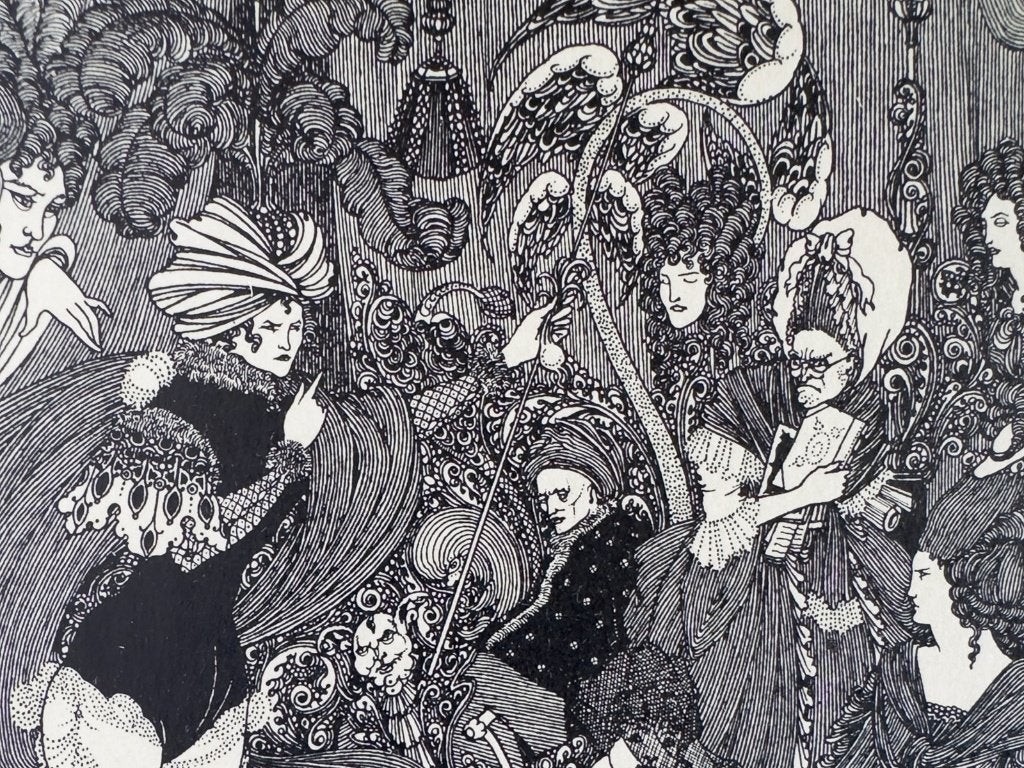 Originele prent Aubrey Beardsley, 1901 - The Cave of Spleen, 40 cm, Verzenden, Overige technieken, Origineel