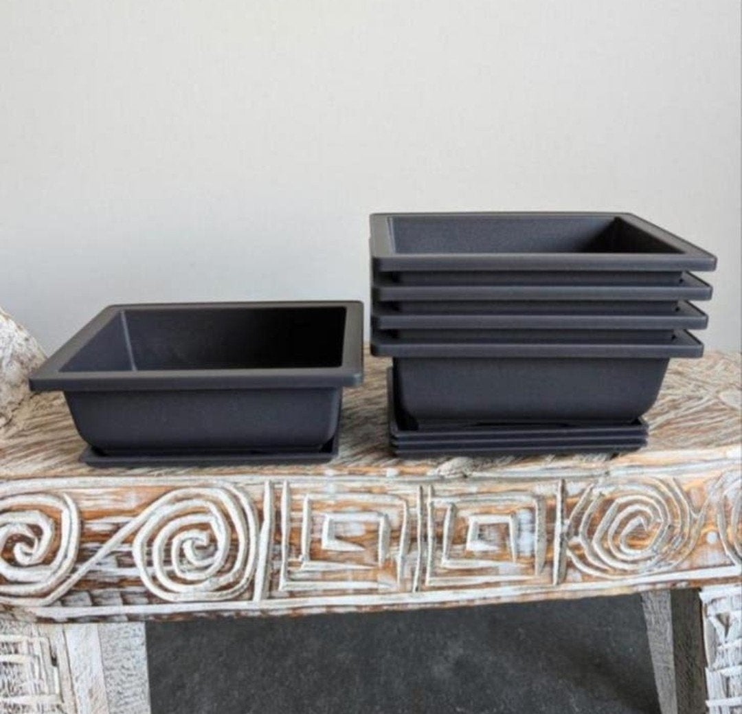Set van 5 kunststof bonsai / trainings pot, Kunststof, ., Rond, Ophalen of Verzenden