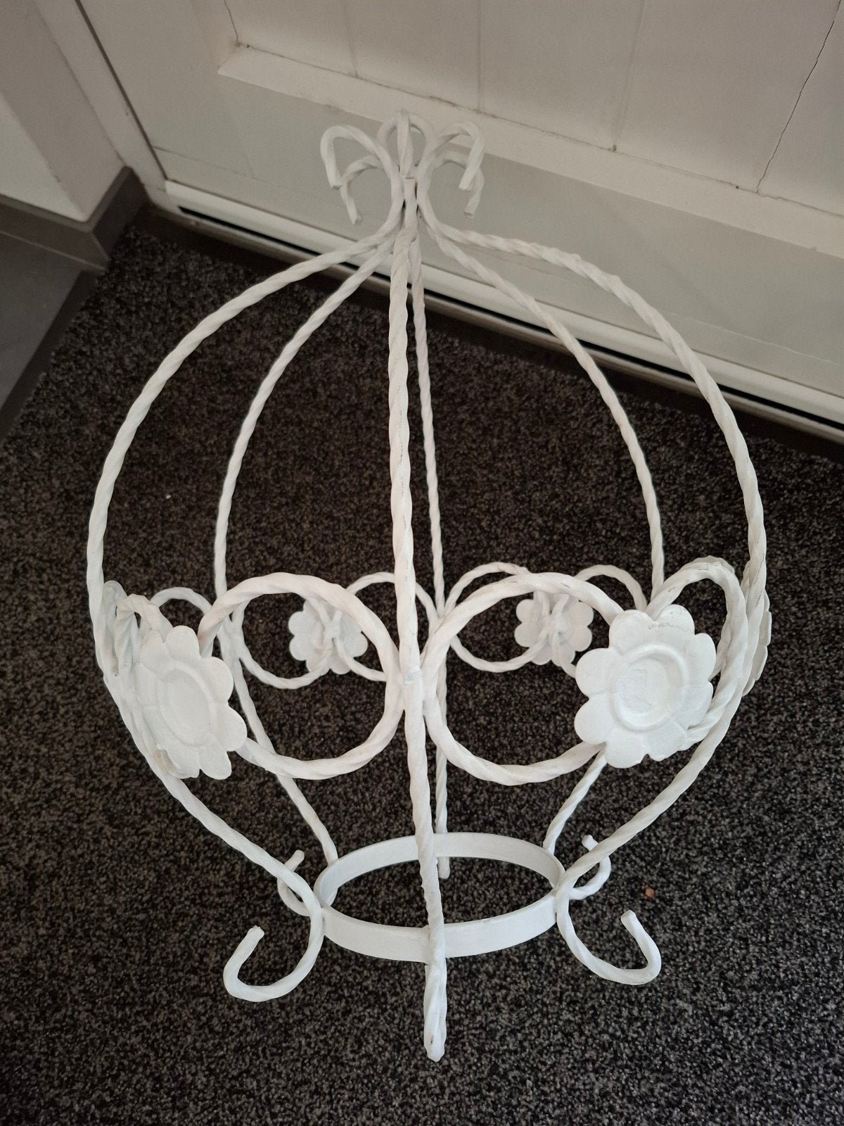 Decoratieve Witte Metalen kroon, Ophalen, Brocante, Zo goed als nieuw, Metaal
