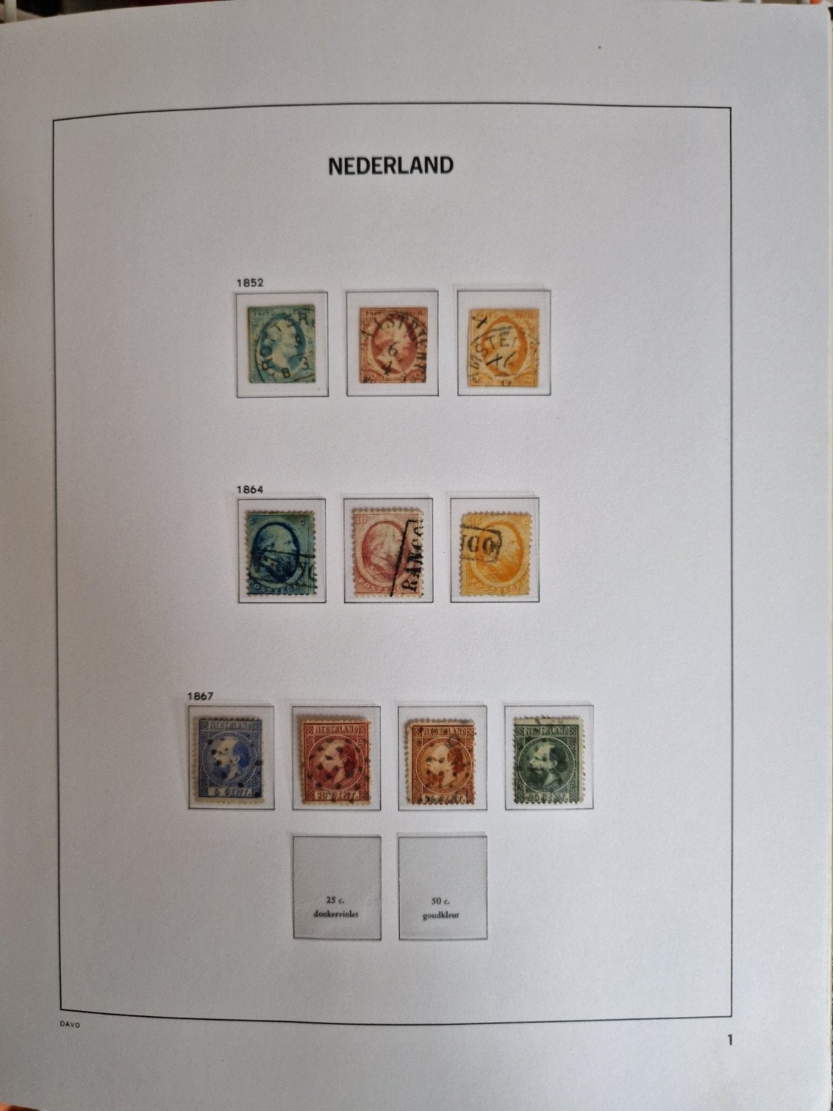 Davo album 1852-1941 luxe bladen klemstroken deel 1, Postzegels en Munten, Ophalen of Verzenden, Nederland