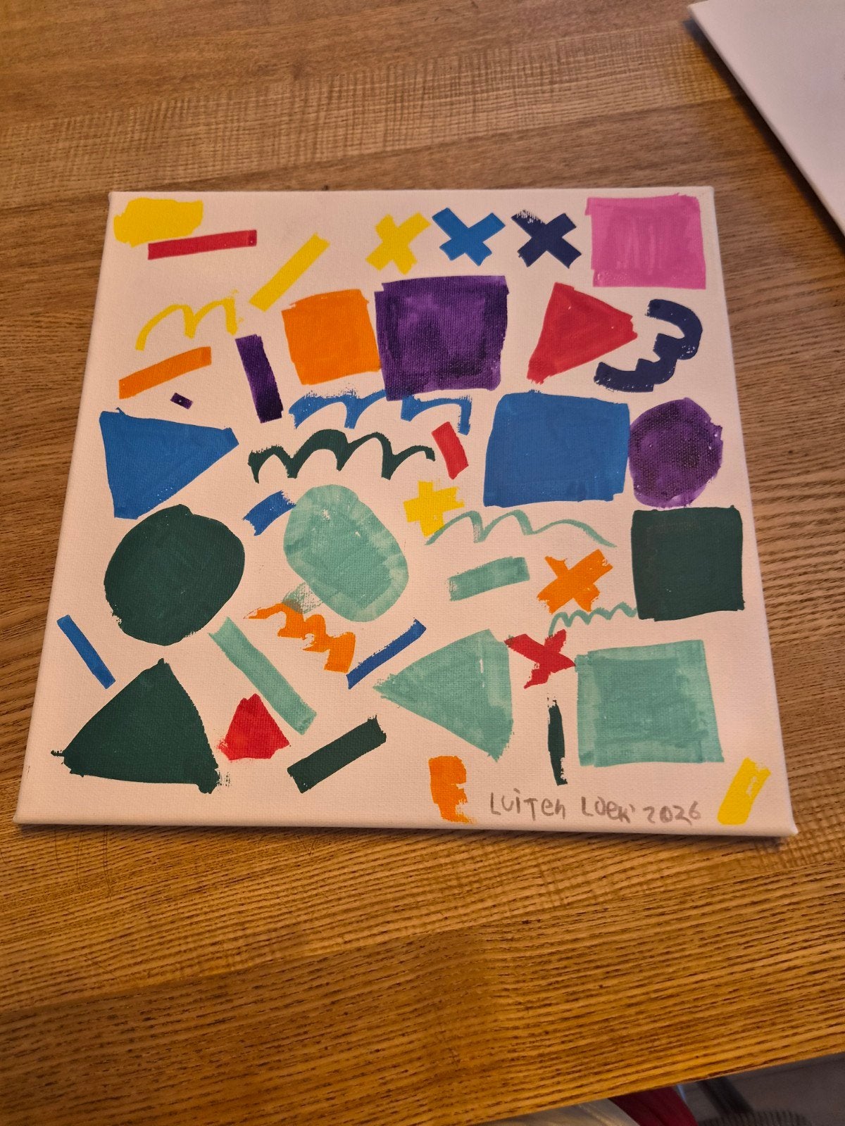 Abstracte kunst op canvas - Kleurrijke vormen, Ophalen