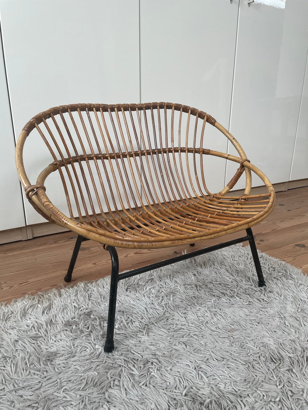 Kinderbankje rotan, Ophalen, Bruin, Riet of Rotan, Zo goed als nieuw