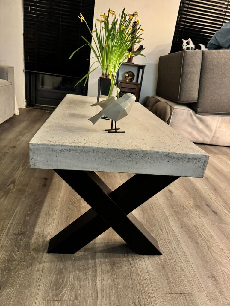 Xooon salontafel, Huis en Inrichting, Ophalen, Overige materialen, Het is echt beton daarom heeft het zijn mooie contouren., 100 tot 150 cm