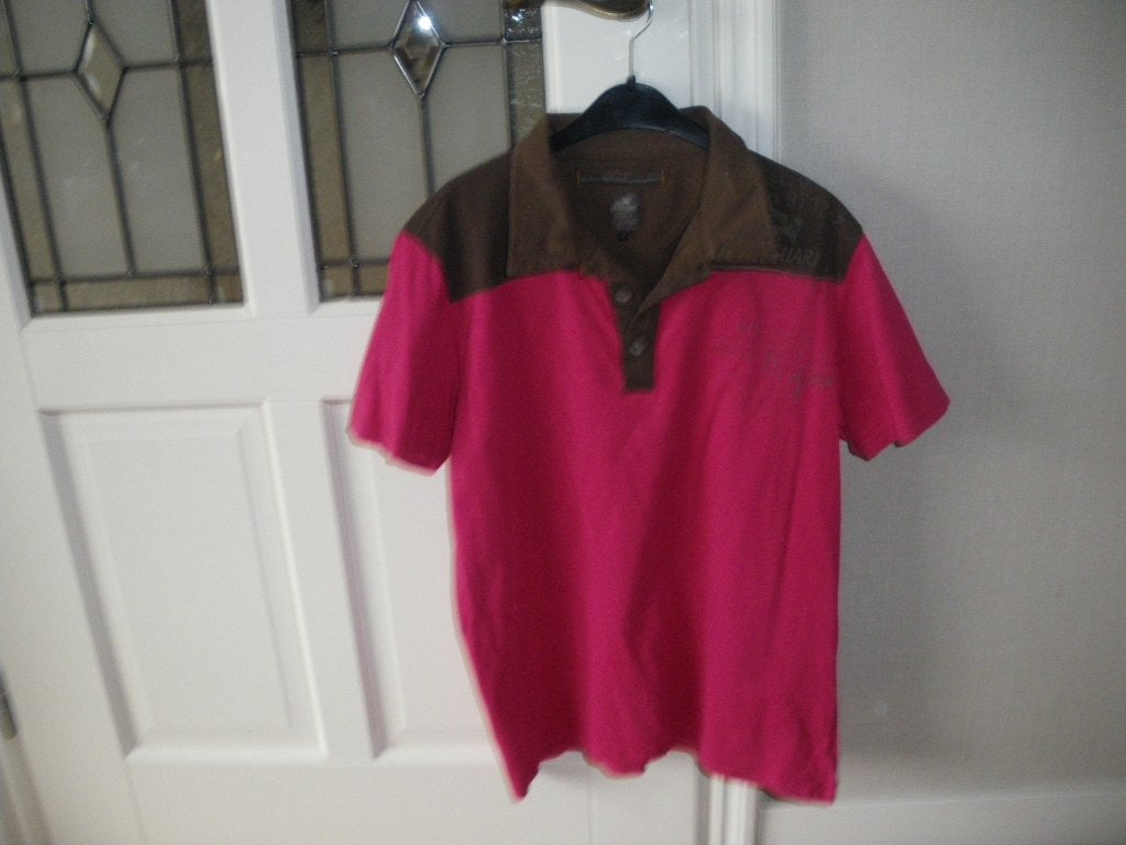 zgan mooi roze bruin zomer polo shirt merk vanguard large, Ophalen of Verzenden, Zo goed als nieuw, Maat 52/54 (L), Roze