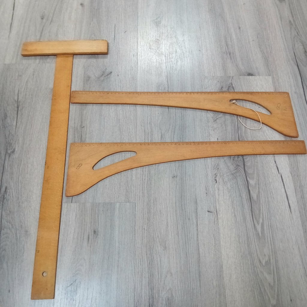 vintage houten linialen, set van 3, Verzenden