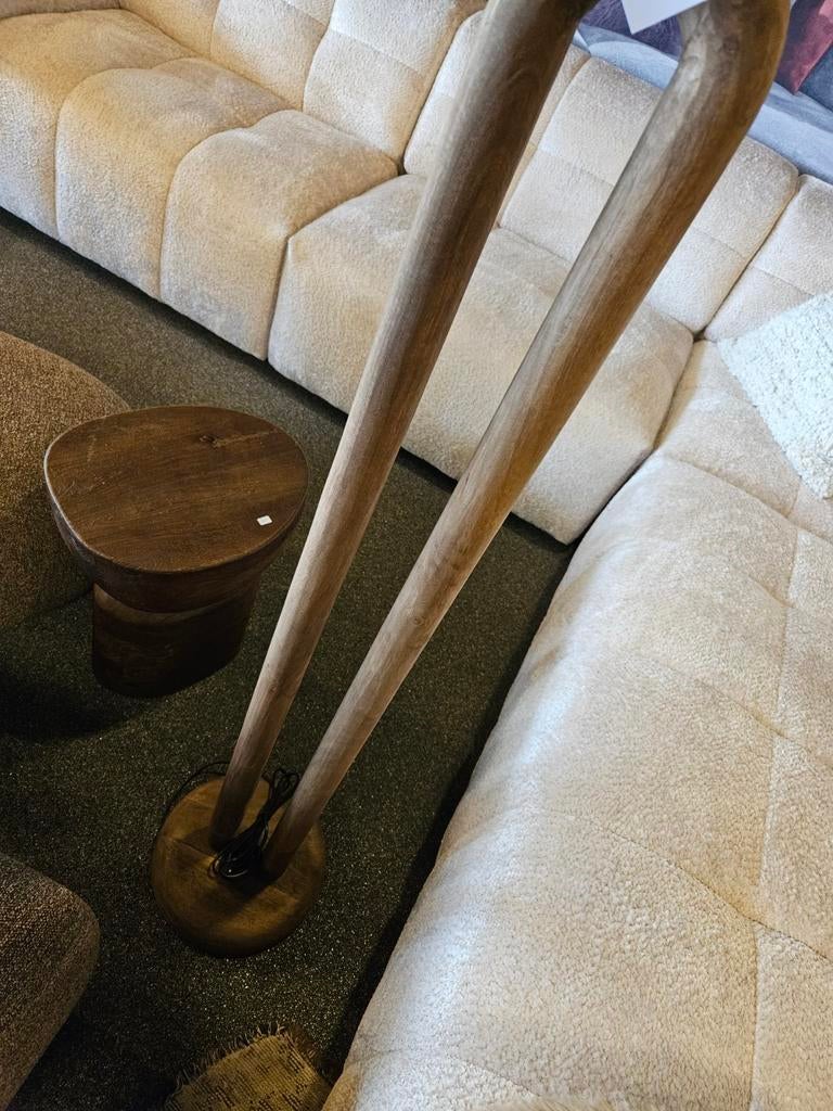 Vloerlamp " milano" houten voet, Ophalen of Verzenden, 150 tot 200 cm