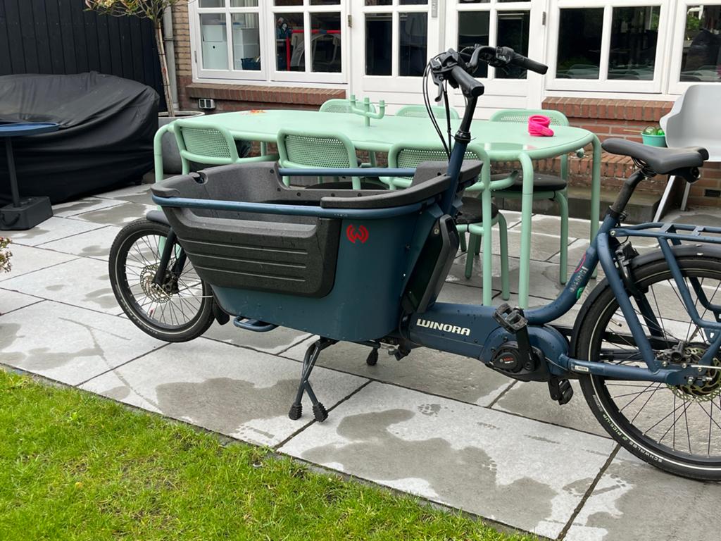 Winora Bakfiets Elektrisch met Huif - Zo goed als nieuw, Overige merken, Elektrisch, Ophalen of Verzenden, Zo goed als nieuw