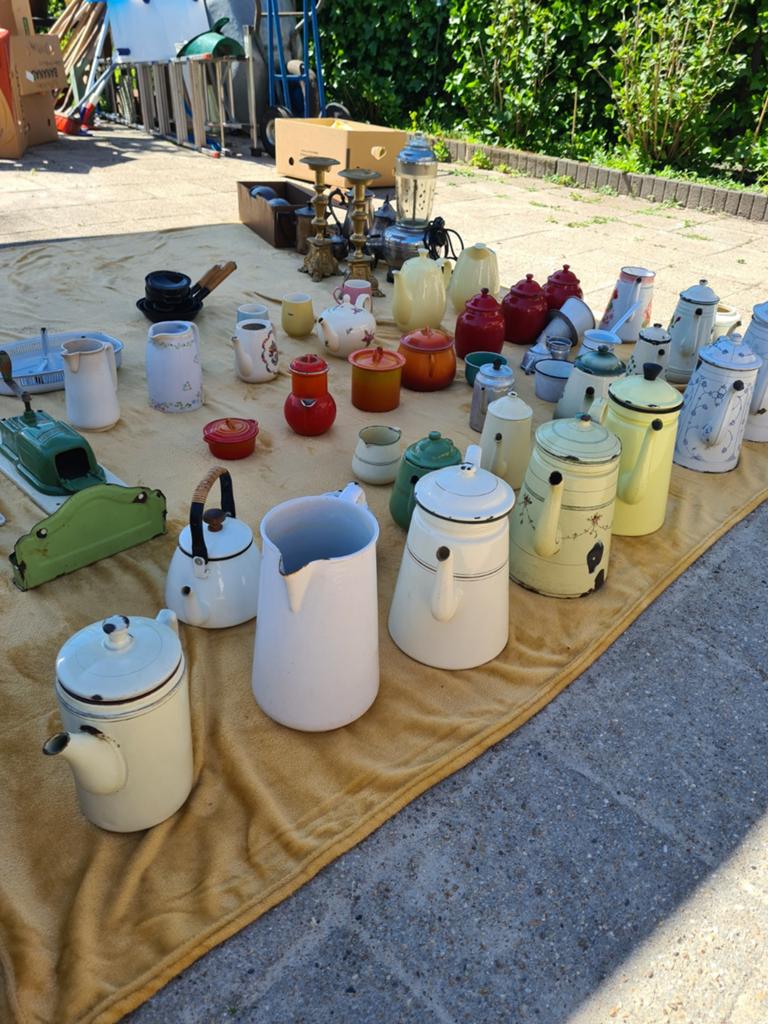 VERZAMELING OUDE KOFFIEPOTTEN EN POTJES, Ophalen of Verzenden