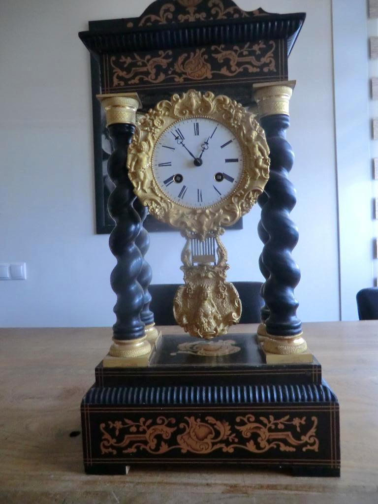 antieke kolom klok, Antiek en Kunst, Ophalen of Verzenden