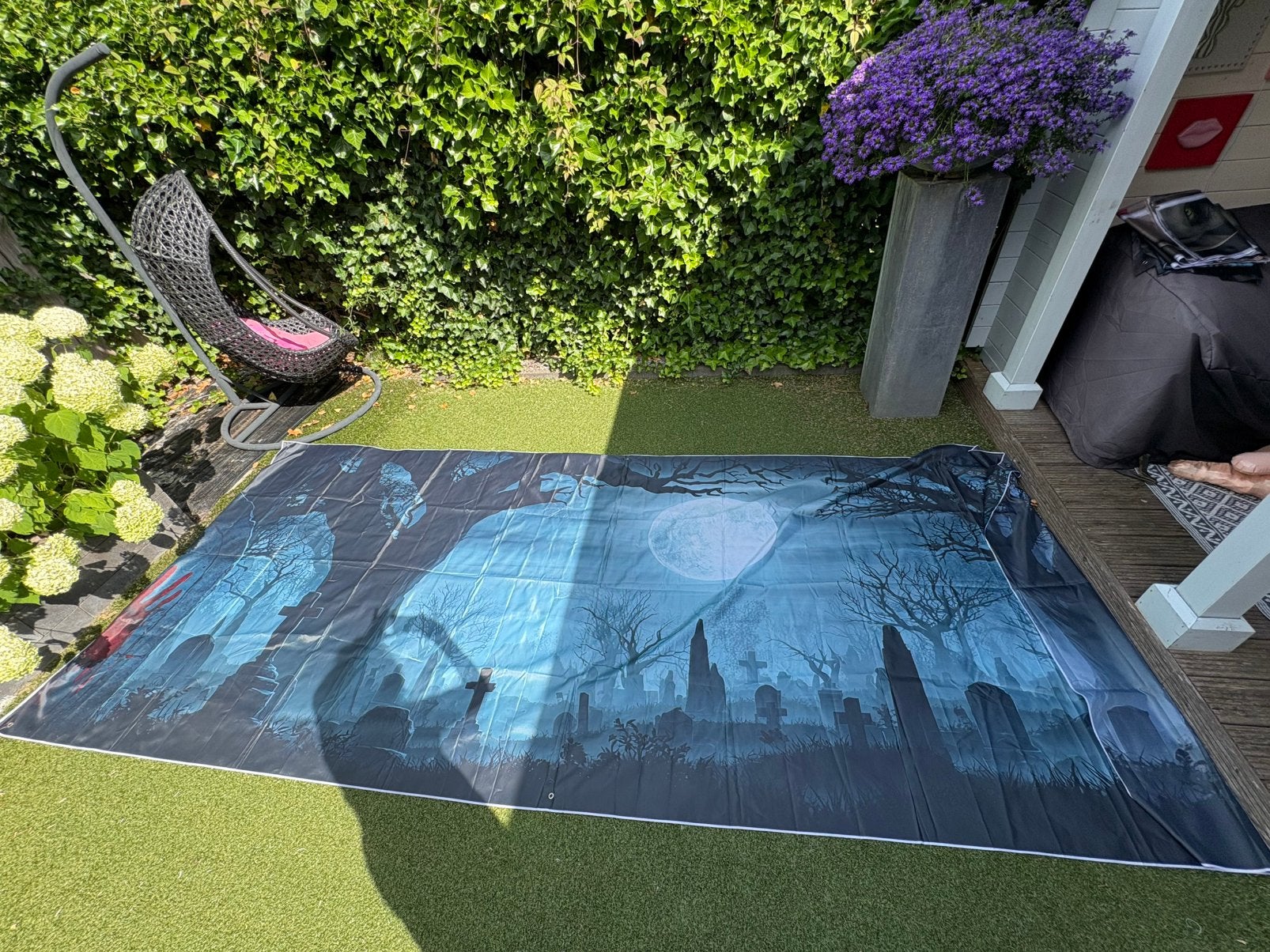 Halloween banner kerkhof, Ophalen of Verzenden, Zo goed als nieuw