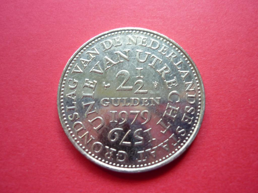 1979 Unie van Utrecht rijksdaalder, Juliana., Postzegels en Munten, Verzenden, Koningin Juliana, 2½ gulden, Losse munt