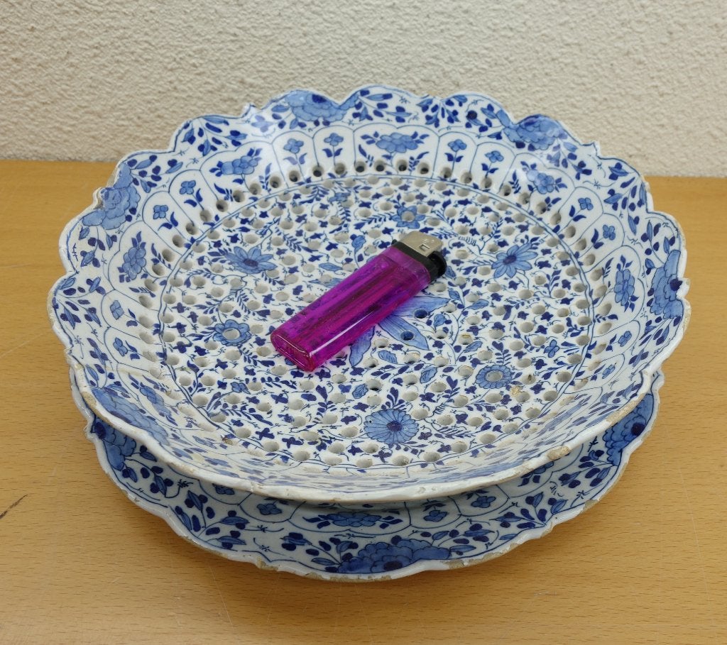 fruittest Porceleyne fles , Delft, Justus Brouwer, 18e eeuw, Antiek en Kunst, Antiek | Keramiek en Aardewerk, Ophalen of Verzenden