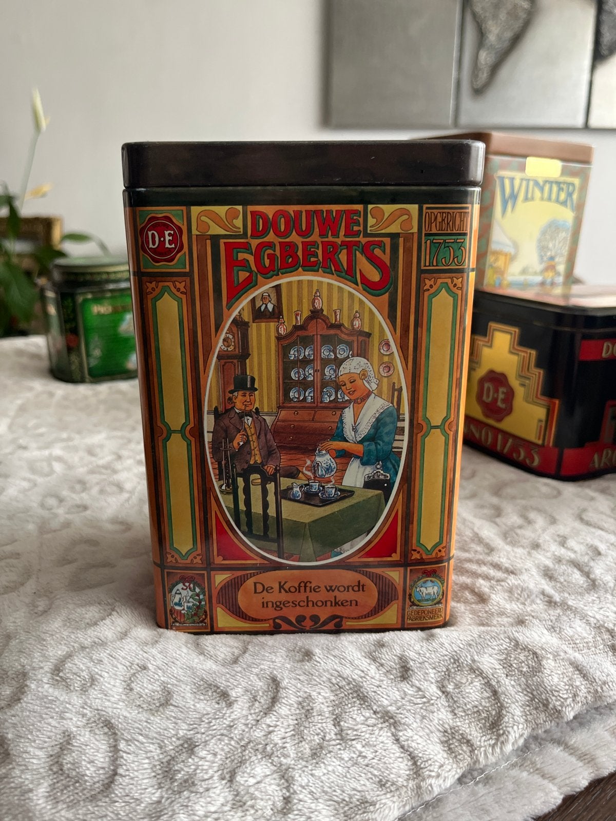Vintage Douwe Egberts Koffiebus - De Koffie wordt..., Ophalen of Verzenden, Gebruikt, Koffie, Douwe Egberts