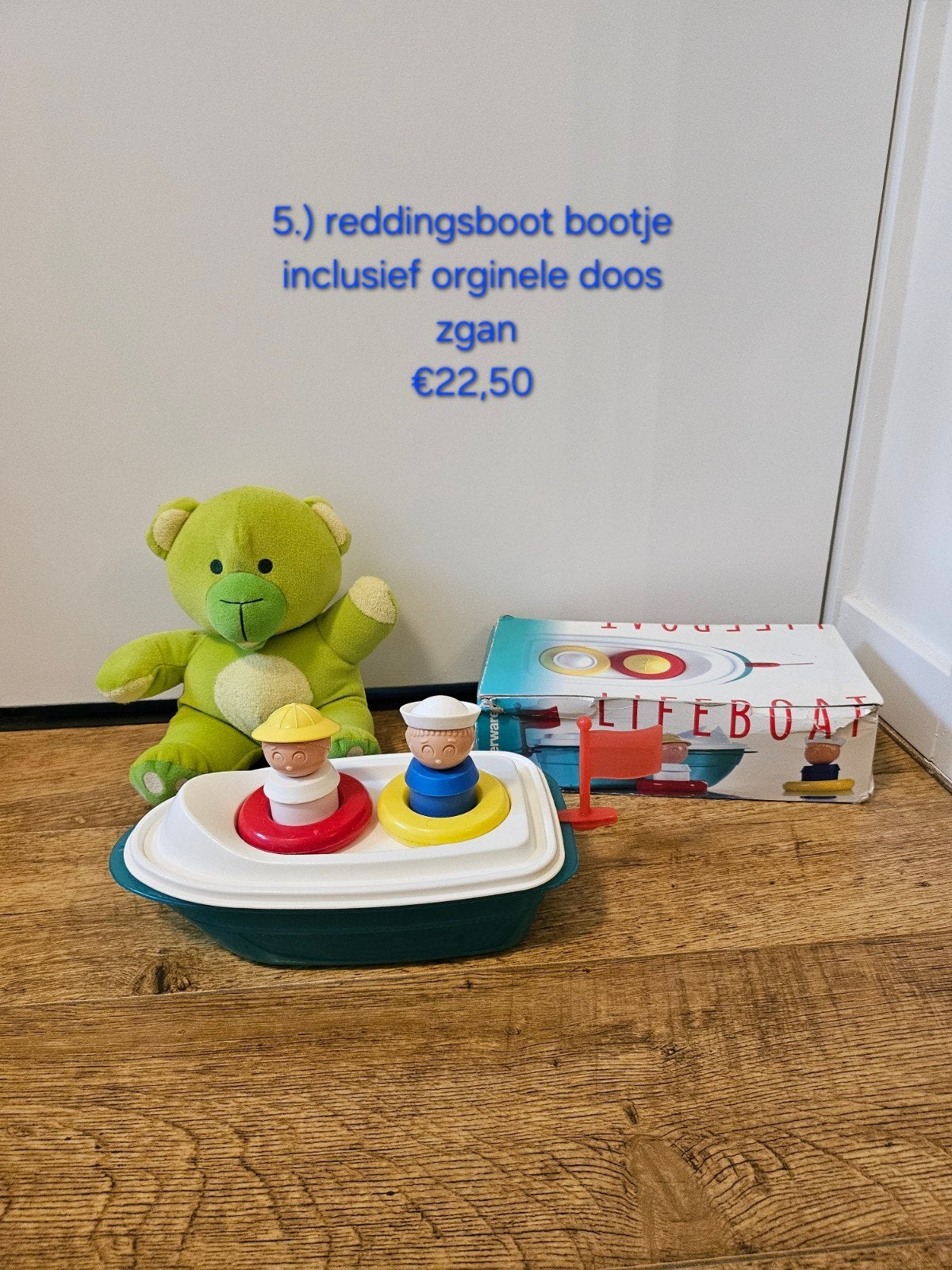 5.) Tupperware tuppertoys reddingsboot bootje met vlag nr 5, Ophalen of Verzenden, Gebruikt, Overige kleuren, Overige typen