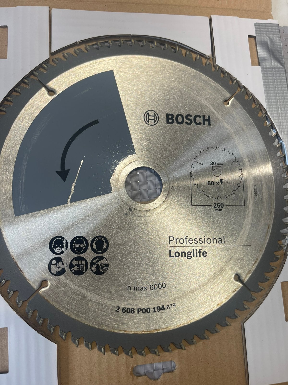 BOSCH professional CIRKELZAAGBLAD voor hout:  250mm 30mm 80x, Ophalen, Cirkelzaag, 70 mm of meer, Zo goed als nieuw